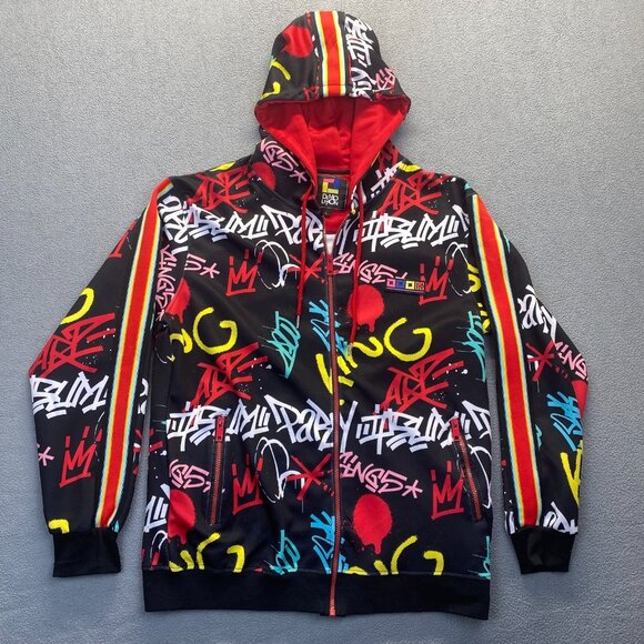 Demo Lition Hoodie Jacket Retro Graffiti Print Colorful Zip Up Size Large,Teens - Picture 10 of 10
